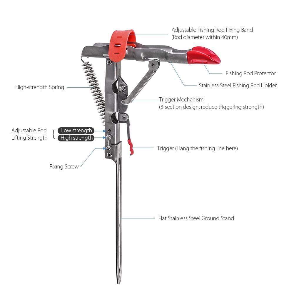 Fishing Rod Holders Automatic Hook Setter