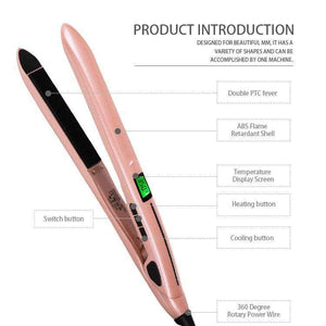 Flat Iron Curls 2 in 1 Pro Hair Styler Straightener