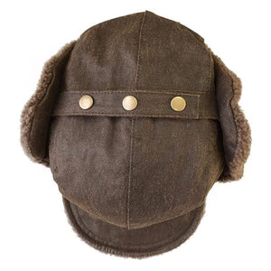 Trapper Hat Mens Fur Cap With Brim