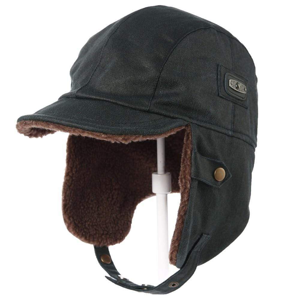 Trapper Hat Mens Fur Cap With Brim