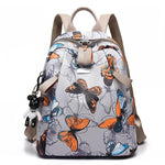 Anti-thief Feather Print Backpack Female Oxford Cloth Waterproof Travel Casual Schoolbag  Brand Ladies Large Capacity Backpack