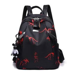 Anti-thief Feather Print Backpack Female Oxford Cloth Waterproof Travel Casual Schoolbag  Brand Ladies Large Capacity Backpack