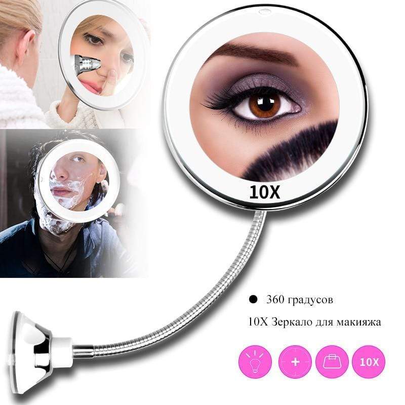 10x Magnifying LED Lighted Makeup Mirror