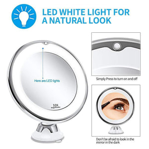 10x Magnifying LED Lighted Makeup Mirror