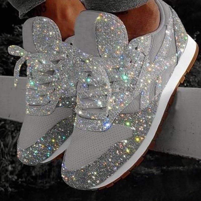 Sparkly Shoe Glitter Sneakers Womens