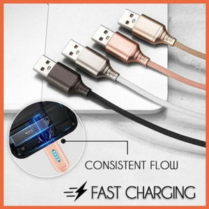 Auto Cut-off Fast Charging Nylon Cable (Android +Iphone+type-C)