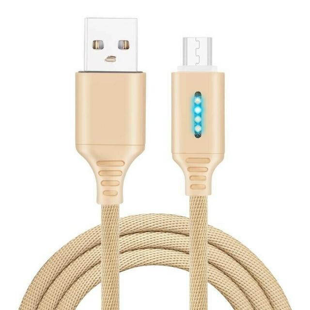 Auto Cut-off Fast Charging Nylon Cable (Android +Iphone+type-C)