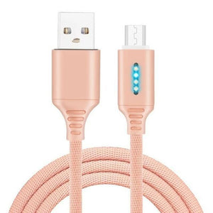 Auto Cut-off Fast Charging Nylon Cable (Android +Iphone+type-C)