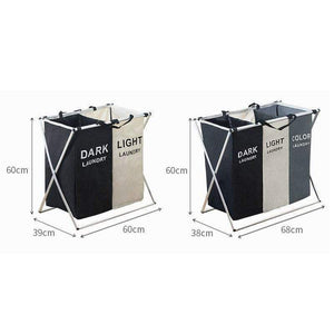 Laundry Sorter Organizer Basket 3 Bag Separator