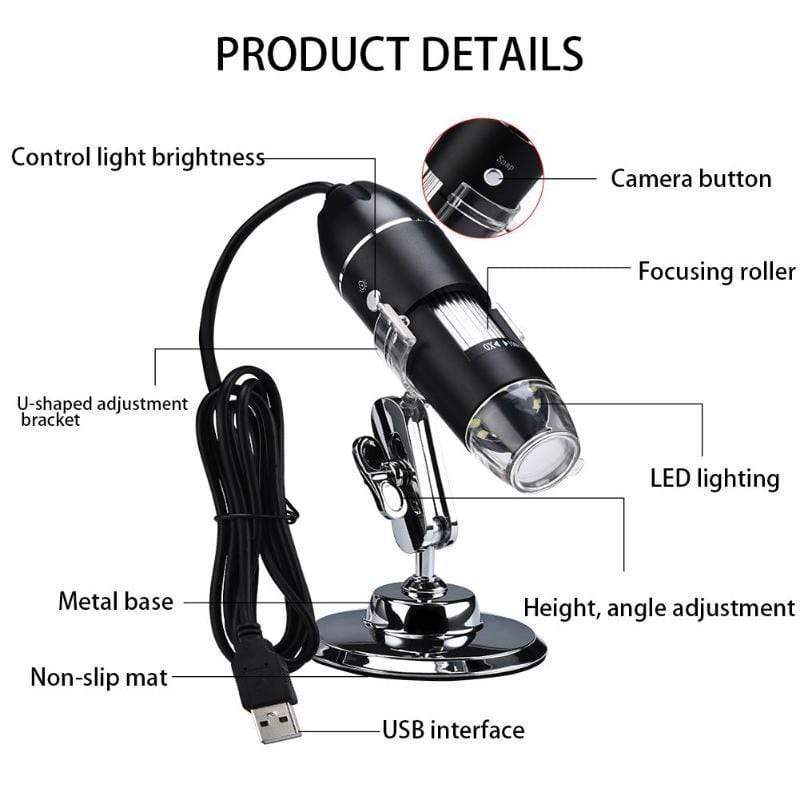 1000X Zoom 1080p Microscope Camera