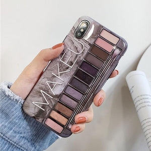 Makeup Eyeshadow Palette Phone Case For iPhone 11Pro Max XR XS Max Glossy Soft Silicone Cover For iPhone 11 Pro XR 7 8 6 6S Plus