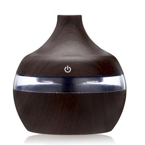 Electric Humidifier Aroma Oil Diffuser Ultrasonic Wood USB LED Light