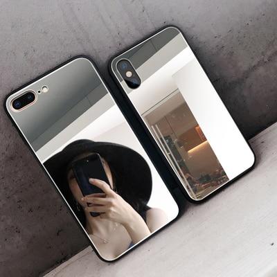 Tempered Glass Mirror Rhinestone Phone Case For Samsung A50 A70 A720 A30 40 A6Plus S7 edge J7Prime A520 G530 J5 J7 Diamond Coque