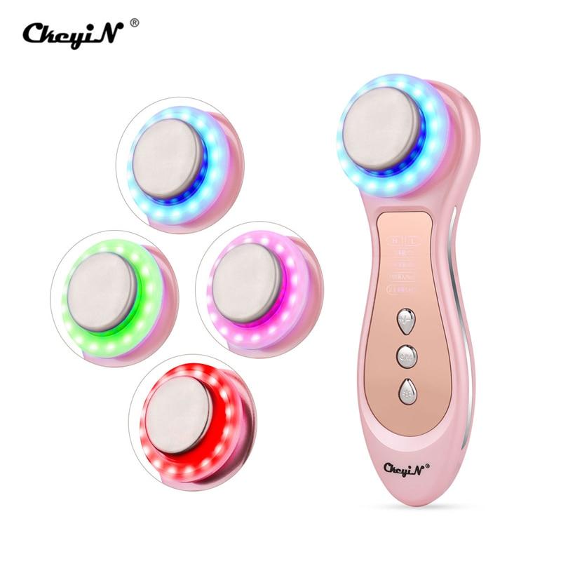 4 Colors LED Photon Light Facial Massager EMS Warm Face Cleaner Skin Care Anti Aging Face Lifting Skin Rejuvenation Machine 38