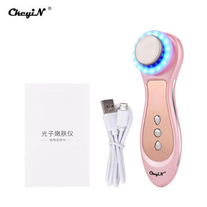 4 Colors LED Photon Light Facial Massager EMS Warm Face Cleaner Skin Care Anti Aging Face Lifting Skin Rejuvenation Machine 38