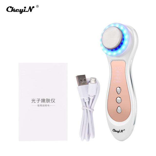 4 Colors LED Photon Light Facial Massager EMS Warm Face Cleaner Skin Care Anti Aging Face Lifting Skin Rejuvenation Machine 38