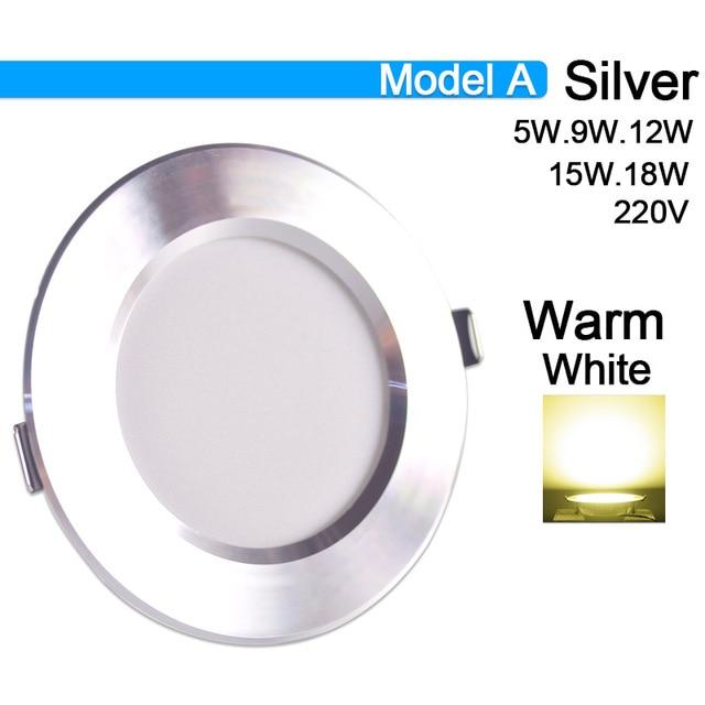 Downlight 3W 5W 9W 12W 15W 18W Spot led downlight AC 220V gold Silver White Ultra Thin Aluminum Round Recessed LED Spot Lighting