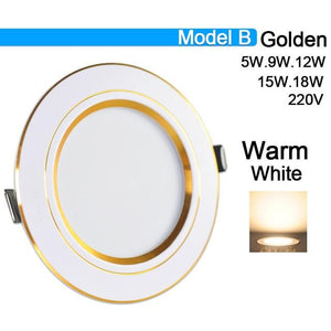 Downlight 3W 5W 9W 12W 15W 18W Spot led downlight AC 220V gold Silver White Ultra Thin Aluminum Round Recessed LED Spot Lighting
