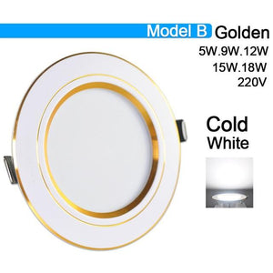 Downlight 3W 5W 9W 12W 15W 18W Spot led downlight AC 220V gold Silver White Ultra Thin Aluminum Round Recessed LED Spot Lighting