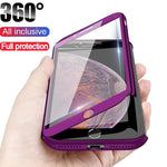 360° Protection Magnet IPhone Case With Glass