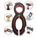 6 in 1 Multi Function Can Bottle Opener All in One Jar Gripper Can Beer Lid Twist Off Jar Wine Opener