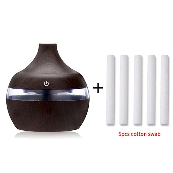 Electric Humidifier Aroma Oil Diffuser Ultrasonic Wood USB LED Light