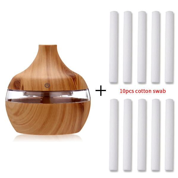 Electric Humidifier Aroma Oil Diffuser Ultrasonic Wood USB LED Light