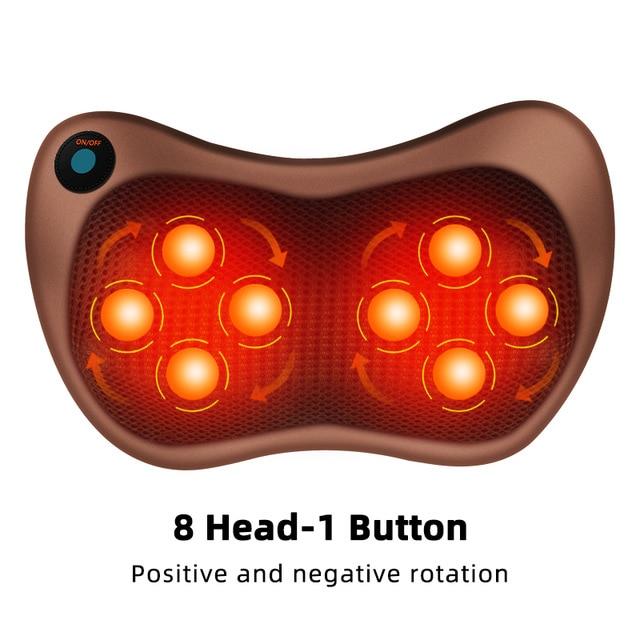 Electric Massage Pillow Vibrator Relaxation Shoulder Neck Back Body Heating Kneading Infrared Therapy for Shiatsu Neck Massager