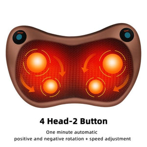 Electric Massage Pillow Vibrator Relaxation Shoulder Neck Back Body Heating Kneading Infrared Therapy for Shiatsu Neck Massager