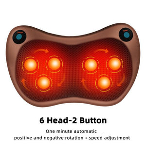 Electric Massage Pillow Vibrator Relaxation Shoulder Neck Back Body Heating Kneading Infrared Therapy for Shiatsu Neck Massager