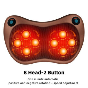 Electric Massage Pillow Vibrator Relaxation Shoulder Neck Back Body Heating Kneading Infrared Therapy for Shiatsu Neck Massager