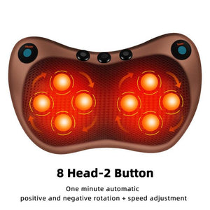 Electric Massage Pillow Vibrator Relaxation Shoulder Neck Back Body Heating Kneading Infrared Therapy for Shiatsu Neck Massager