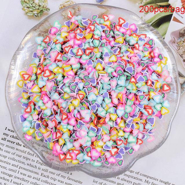 200pcs/bag Soft Pottery Addition Soft Fimo Fruit Slices For Slime Fluffy Lizun DIY Mobile Supplies Slime Accessories Children