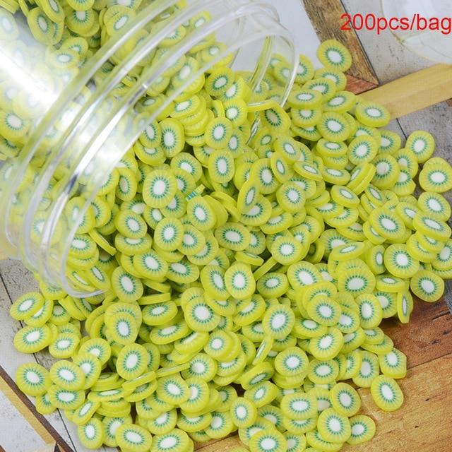 200pcs/bag Soft Pottery Addition Soft Fimo Fruit Slices For Slime Fluffy Lizun DIY Mobile Supplies Slime Accessories Children