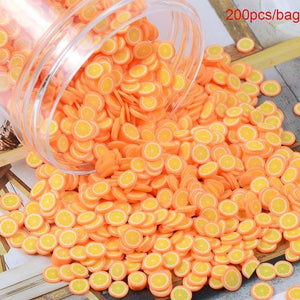 200pcs/bag Soft Pottery Addition Soft Fimo Fruit Slices For Slime Fluffy Lizun DIY Mobile Supplies Slime Accessories Children