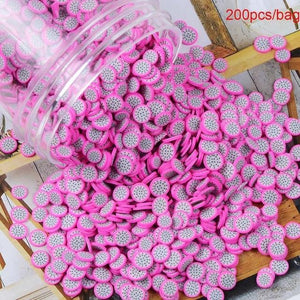 200pcs/bag Soft Pottery Addition Soft Fimo Fruit Slices For Slime Fluffy Lizun DIY Mobile Supplies Slime Accessories Children