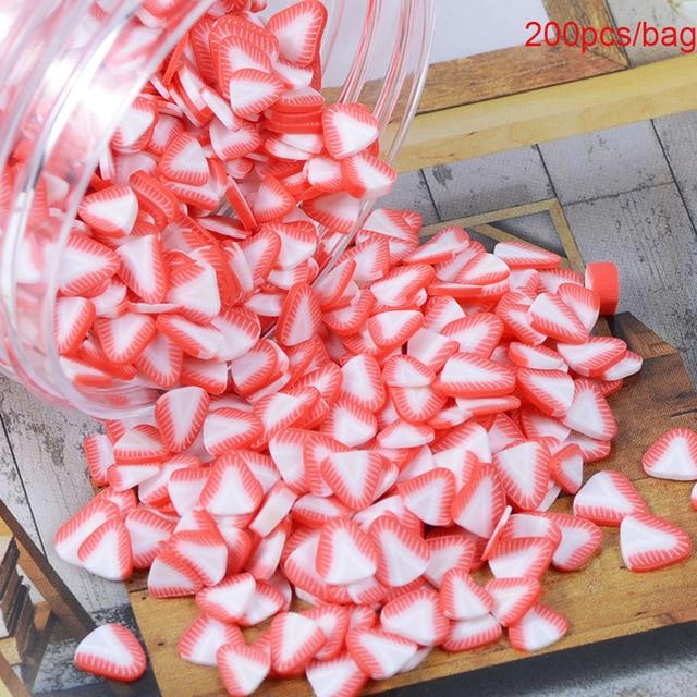 200pcs/bag Soft Pottery Addition Soft Fimo Fruit Slices For Slime Fluffy Lizun DIY Mobile Supplies Slime Accessories Children