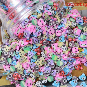 200pcs/bag Soft Pottery Addition Soft Fimo Fruit Slices For Slime Fluffy Lizun DIY Mobile Supplies Slime Accessories Children