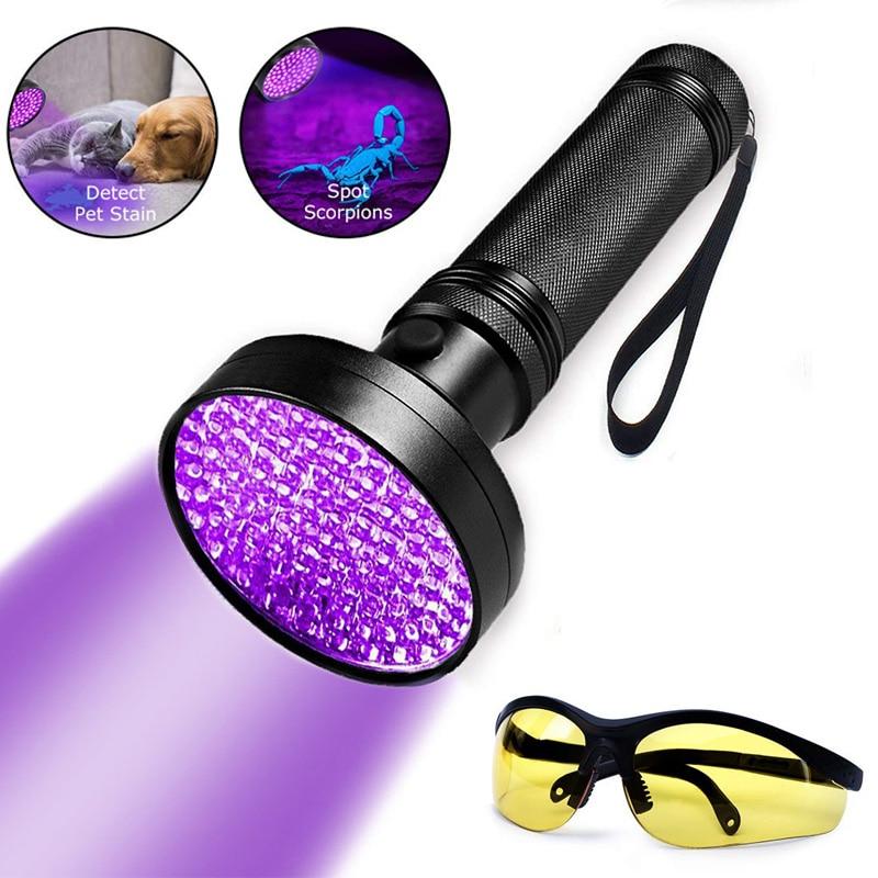 100 LED UV Blacklight Flashlight Super Bright 10 W 395 nm Violet Ultra Hand Lamp UV Torch Light For Money ,Bed Bugs, Scorpions