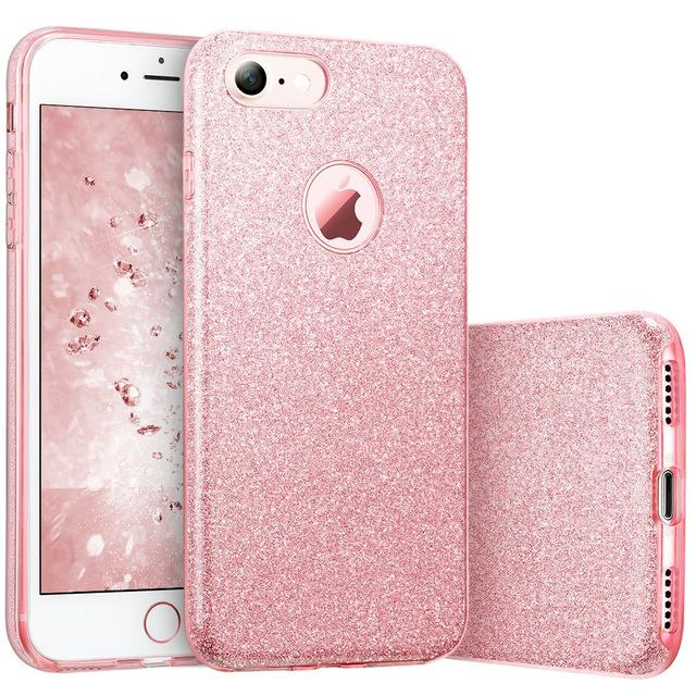 LSDI iPhone 5 5s SE Phone Case Makeup Glitter Sparkle Bling Cover for Girls Women for iPhone 6 6s 7 8 Plus X Xr Xs 11 Pro Max