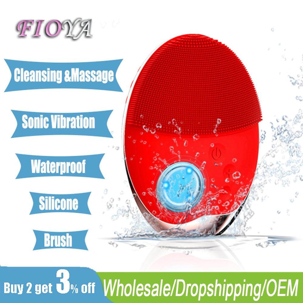 Wireless Facial Cleansing Brush Remove Blackhead Skin Tag Sonic Vibration USB Cable Mini Face Cleaner Waterproof Facial Massager