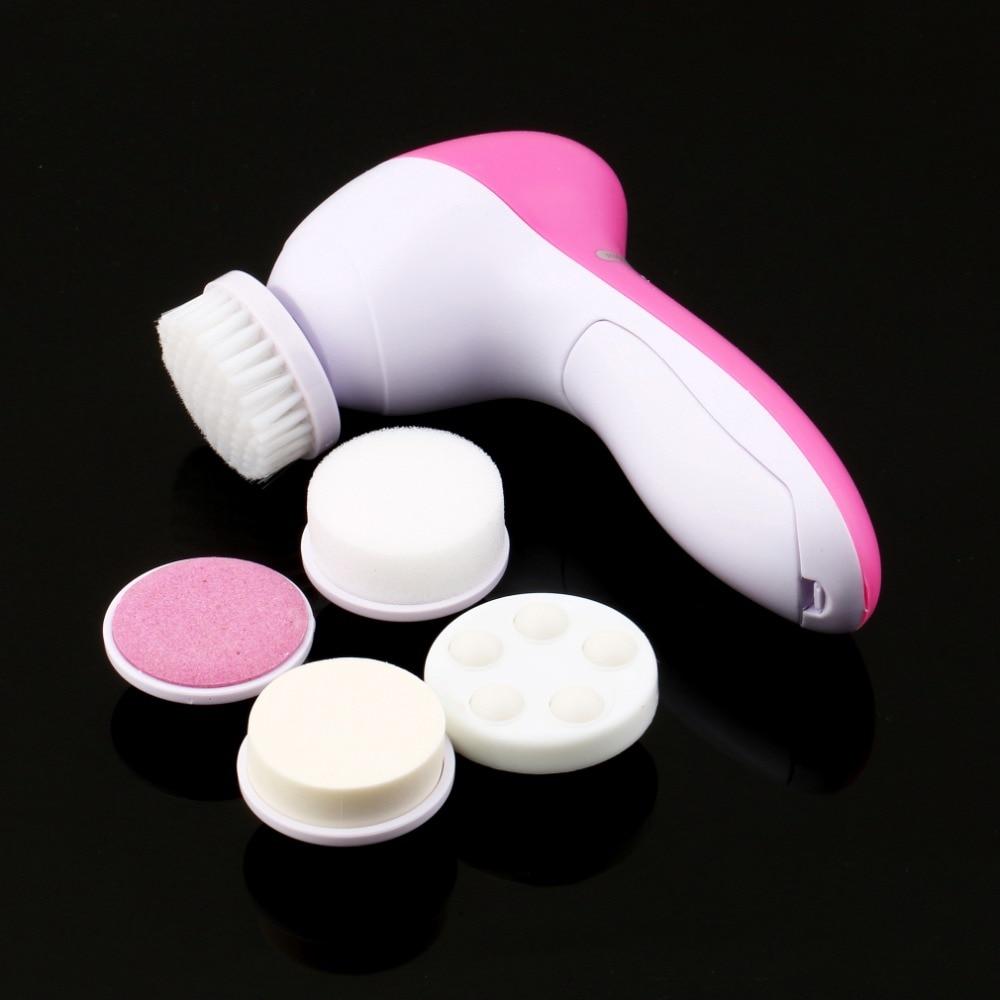 5 in 1 Electric Wash Face Machine Facial Pore Cleaner Body Cleansing Massage Mini Skin Beauty Massager Brush women clean brushes