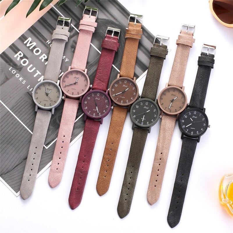 Retro Simple Women Watches Laides Casual Quartz Wrist Watch Multicolor Leather Band New Strap Watch Female Clock reloj mujer /C