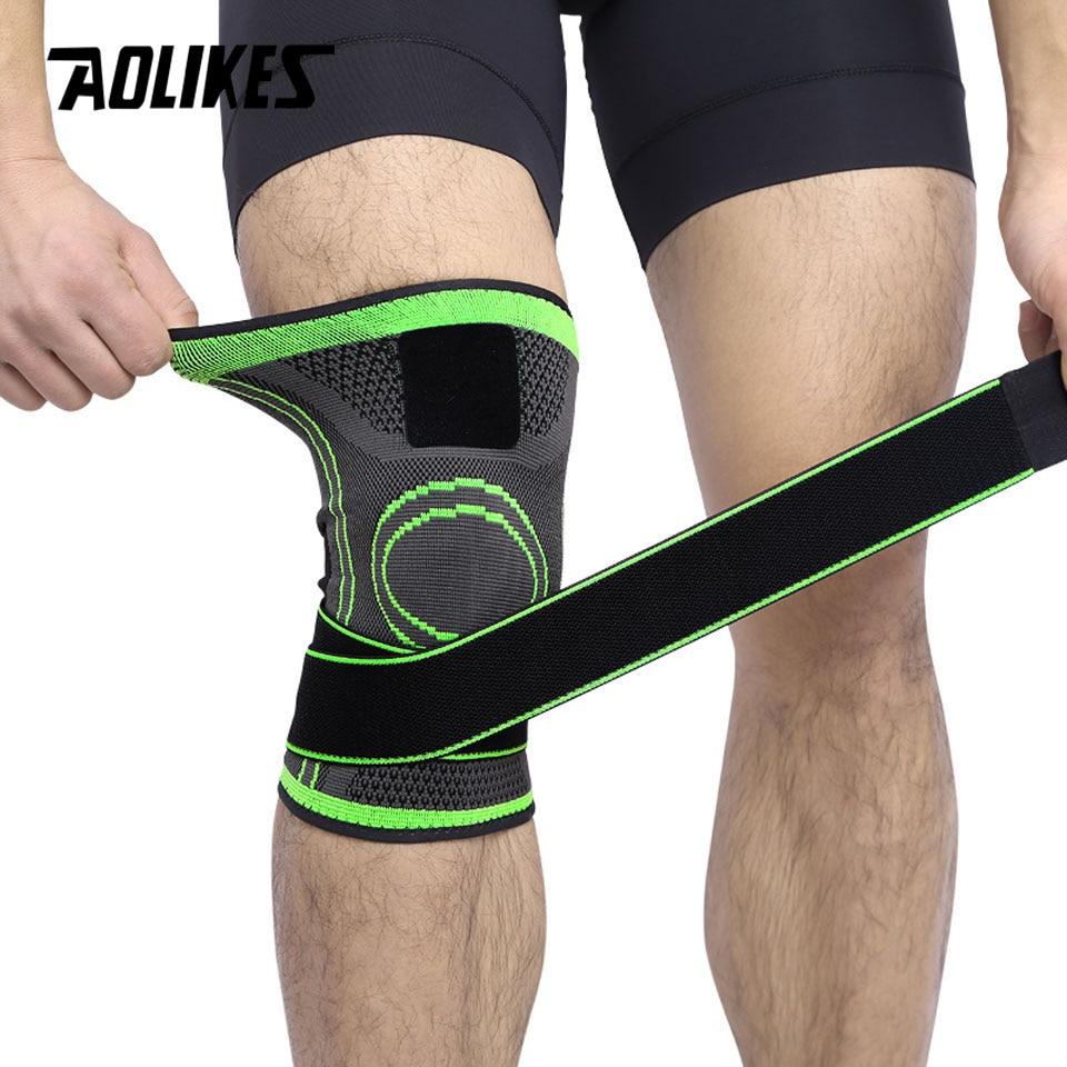 AOLIKES 1PCS 2019 Knee Support Professional Protective Sports Knee Pad Breathable Bandage Knee Brace Basketball Tennis Cycling