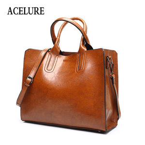 ACELURE Leather Handbags Big Women Bag High Quality Casual Female Bags Trunk Tote Spanish Brand Shoulder Bag Ladies Large Bolsos