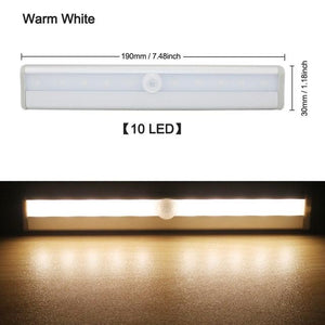 6/10 LEDs PIR LED Motion Sensor Light Cupboard Wardrobe Bed Lamp LED Under Cabinet Night Light For Closet Stairs Kitchen