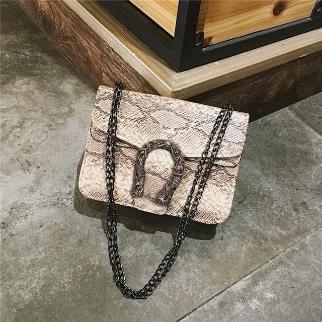 Snake Fashion Brand Women Bag Alligator PU Leather Messenger Bag Designer Chain Shoulder Crossbody Bag Women Handbag Bolso Mujer