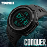 Skmei marca relógios de esportes masculinos moda cronos contagem regressiva homem relógio digital à prova dwaterproof água led militar relogio masculino