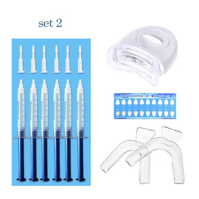 Top Quality Peroxide Teeth Whitening Kit Bleaching System Bright White Smile Teeth Whitening Gel Kit With LED Light Professional