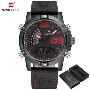 2019 NAVIFORCE Men's Fashion Sport Watches Men Quartz Analog Date Clock Man Leather Military Waterproof Watch Relogio Masculino